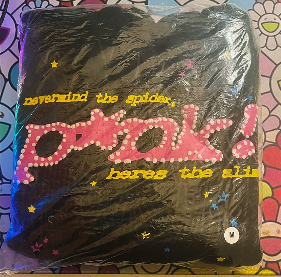 SIZE MEDIUM P*NK SP5DER HOODIE
