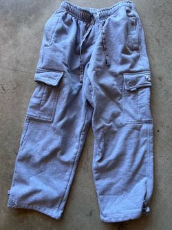 Pro Club Grey Heavyweight Cargo Sweatpants Medium