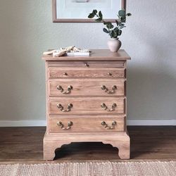 Keller Solid Oak Nightstand with Hidden Jewelry Tray