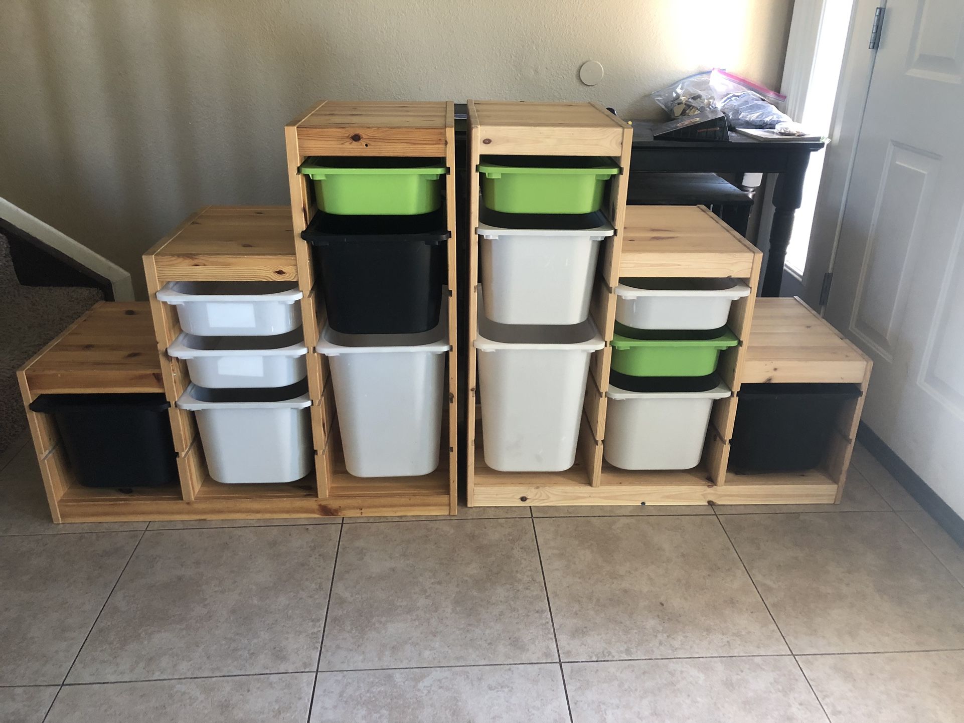 2 IKEA Trofast Shelving Uinirs With Bins.