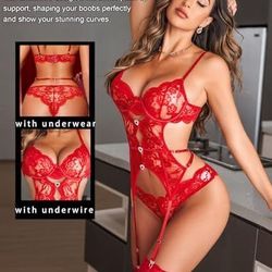 Lace Cut Out Rhinestone Corsets