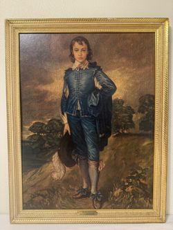 The Blue Boy" by Thomas Gainsborough Nice Wood Frame Antique