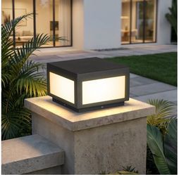 Pakedandun Outdoor Post Light Hard Wired, 9.84" Pillar Lights Waterproof Modern Column Lighting