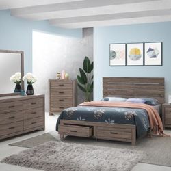 Eastern King Platform Storage Bed Frame With 2 Drawers
