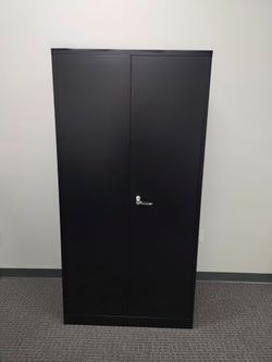 Black Wardrobe Storage Cabinet – $60