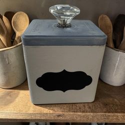 Adorable One Of A Kind Reimagined Tin Box Canister Use For Storage  