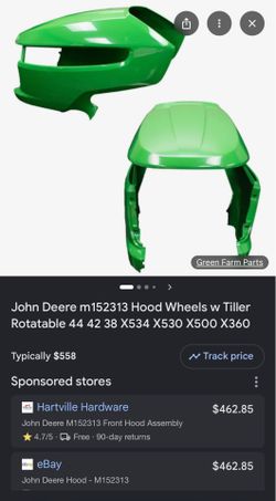 Brand new John Deere lawn mower hood x350-x500