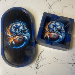 Dallas Cowboys Ashtray & Tray Set | NFL Football Collectible Fan Gift 