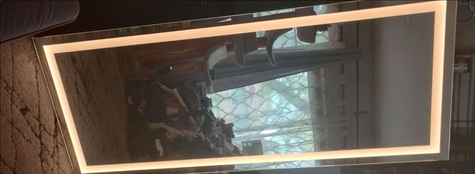 Bathroom mirror with light and dimmer