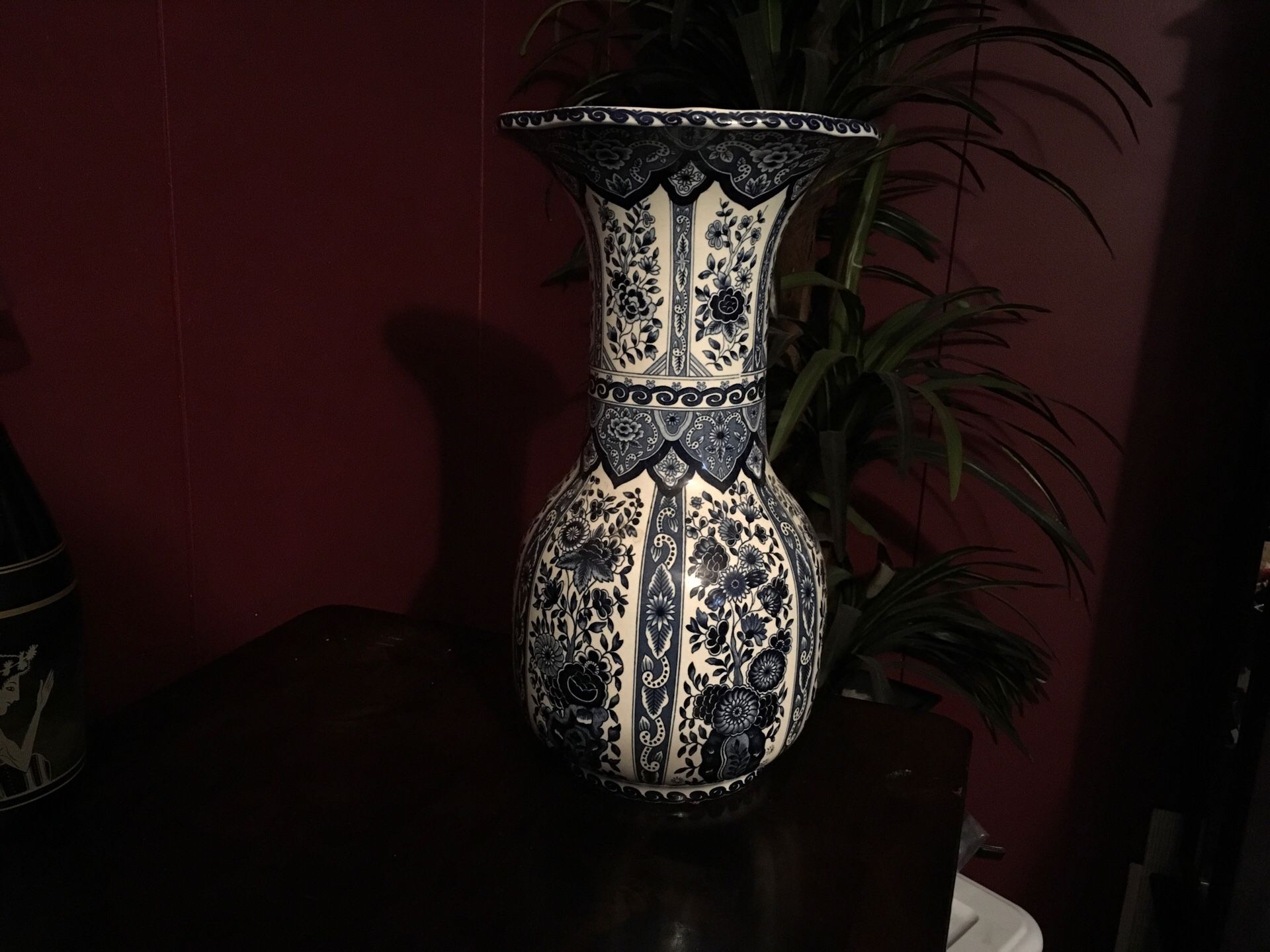 Vintage Royal Sphinx Delft Vase by Boch Belgium c.1950