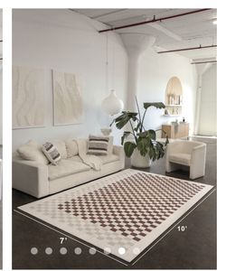 Chocolate/Ivory Checkered Rug 7*10