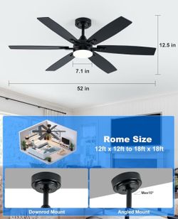 Cool wind 52” ceiling fan with light