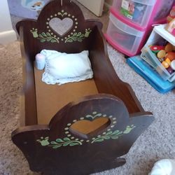 Wooden Baby Doll Bed 