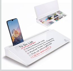 Glass Desktop Dry Erase Board  with Storage