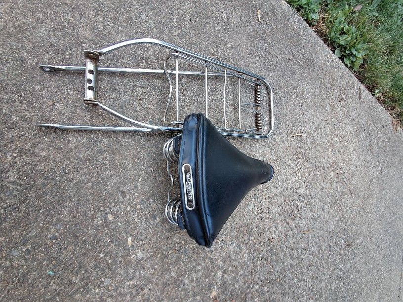 Vintage SCHWINN Seat & RAT TRAP bike Rack