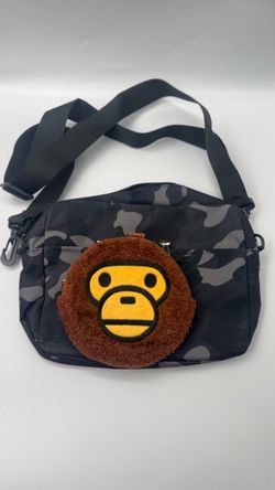 BAPE Black Camo Messenger Bag w/ Ape Head Pouch