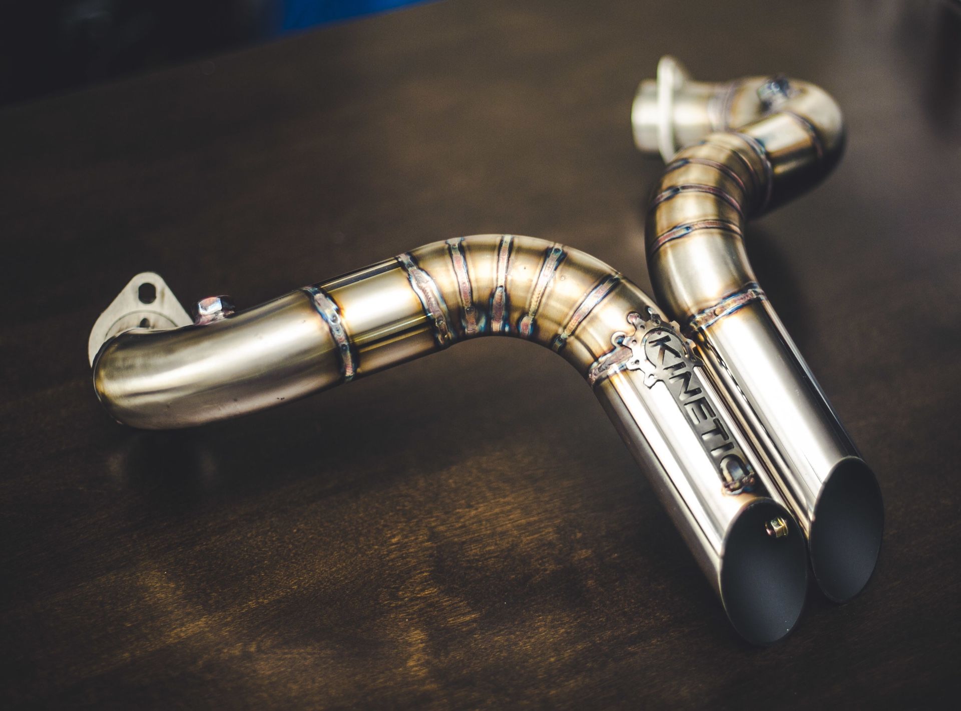 Kinetic vertical twins exhaust for Harley sportster
