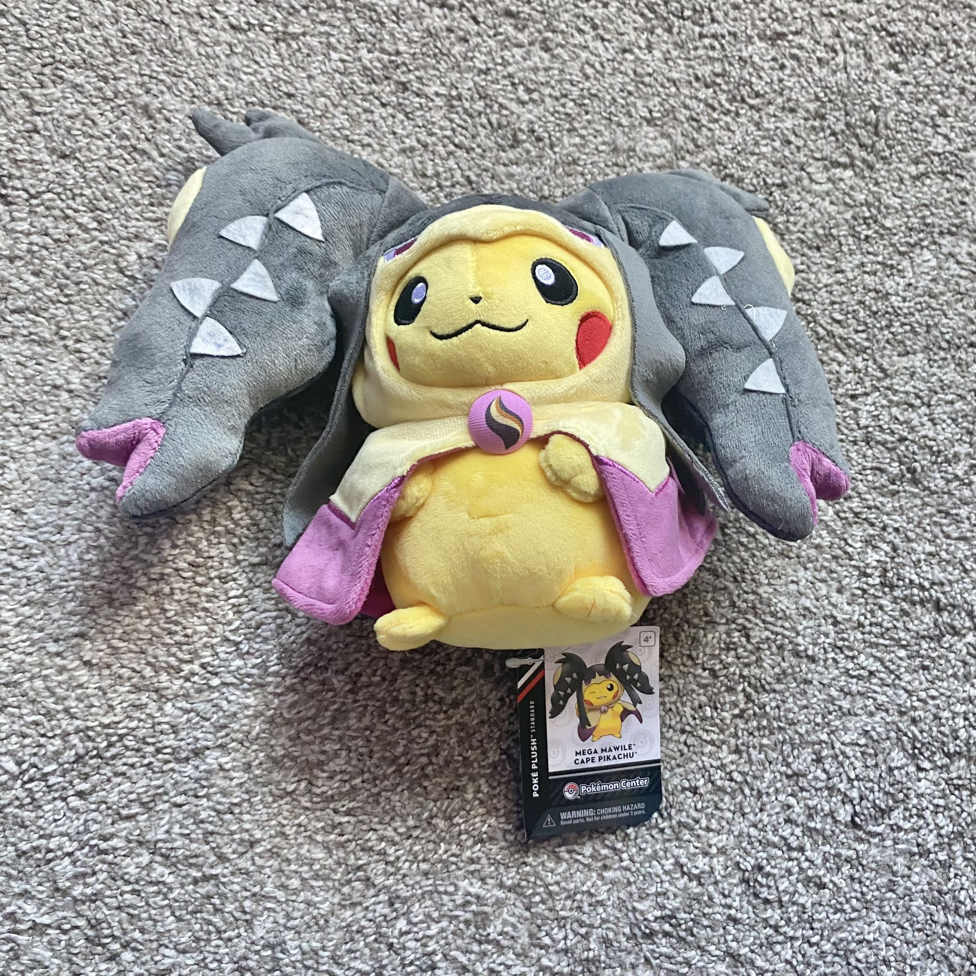 Pokémon Center Original Pikachu wearing a Mega Mawile poncho Plush Doll X 2016