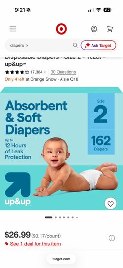 Up & up size 2 diapers