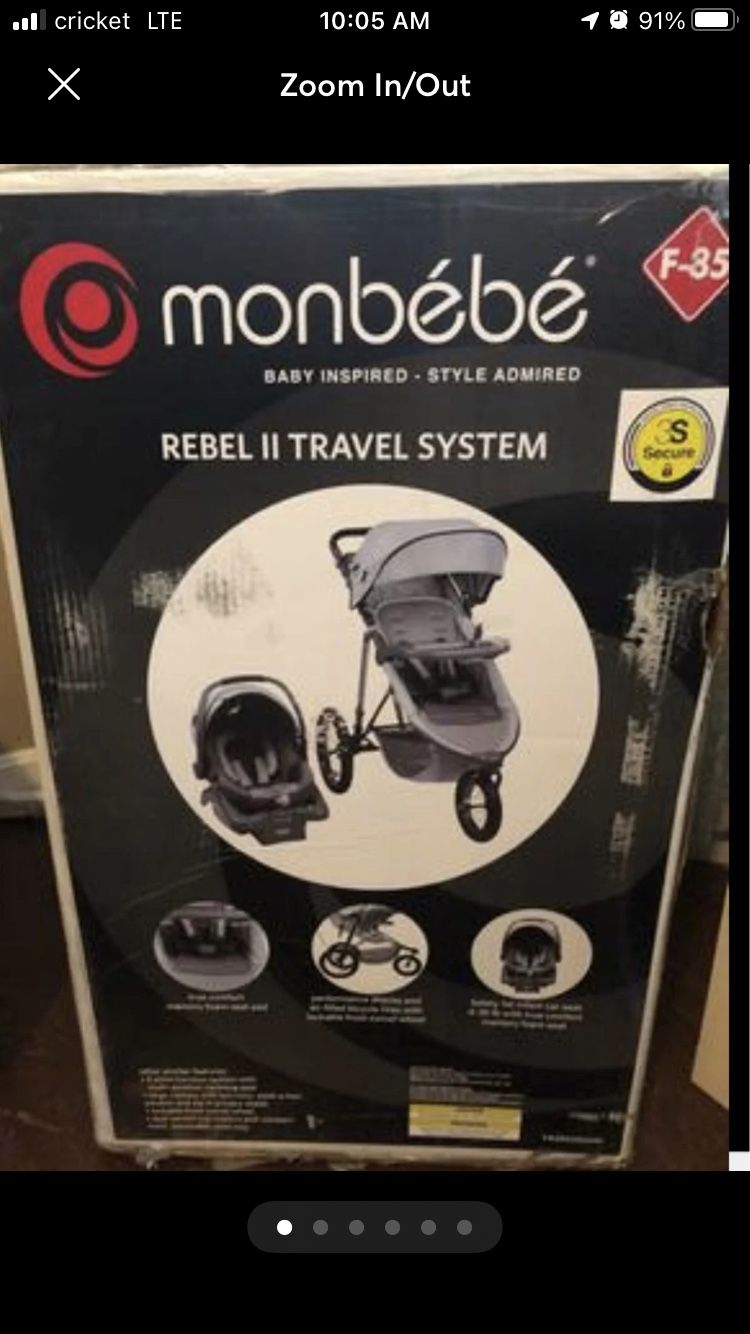Monbebe Travel Jogging Stroller And Carseat Set
