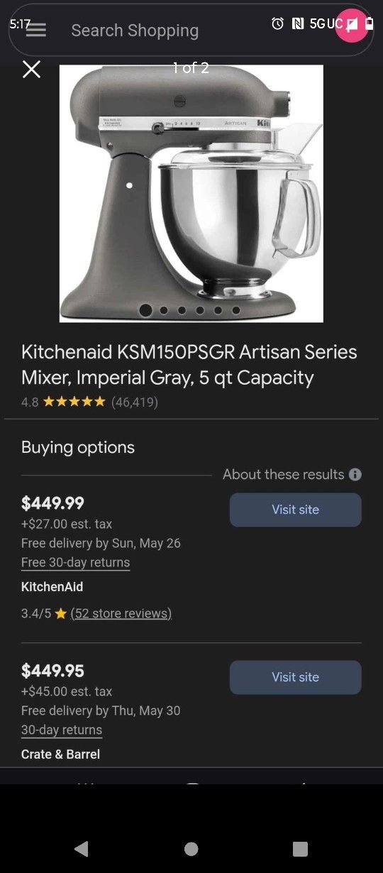 KitchenAid Ksm150 Mixer