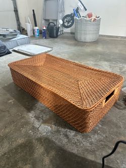 Crate and Barrel Rattan Under-Bed Storage Basket