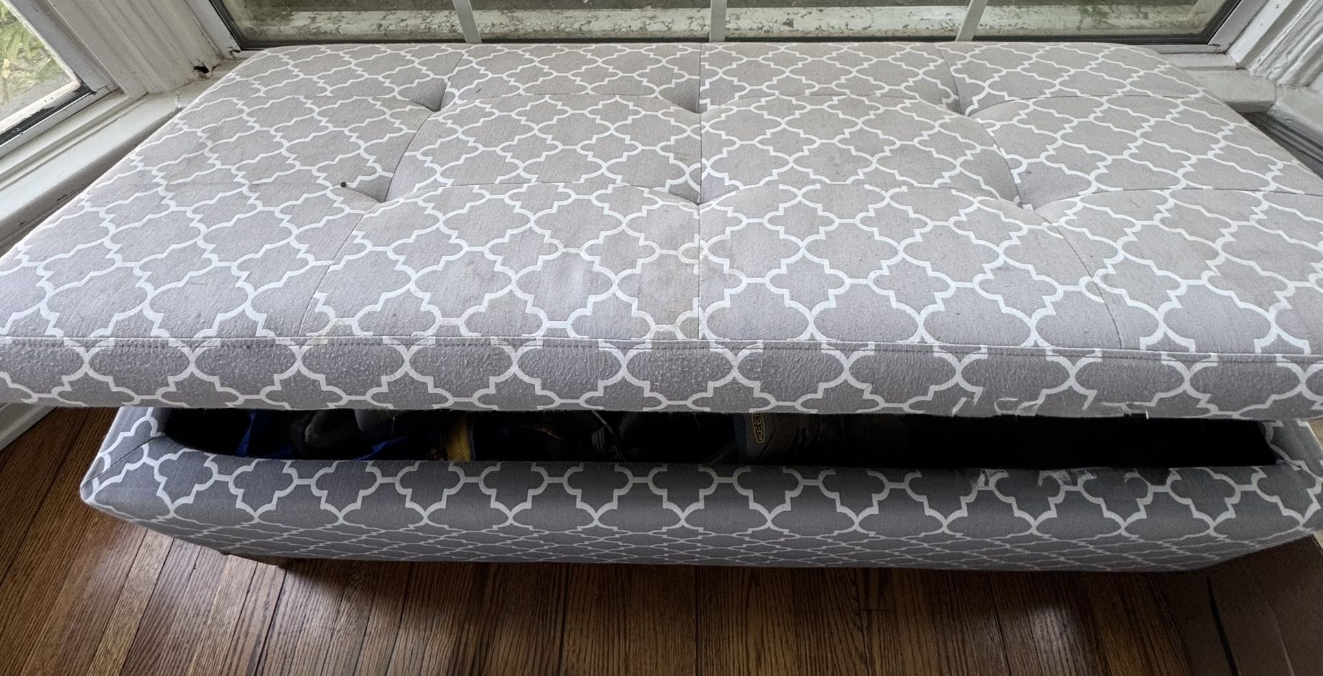 Grey Ottoman For Storage