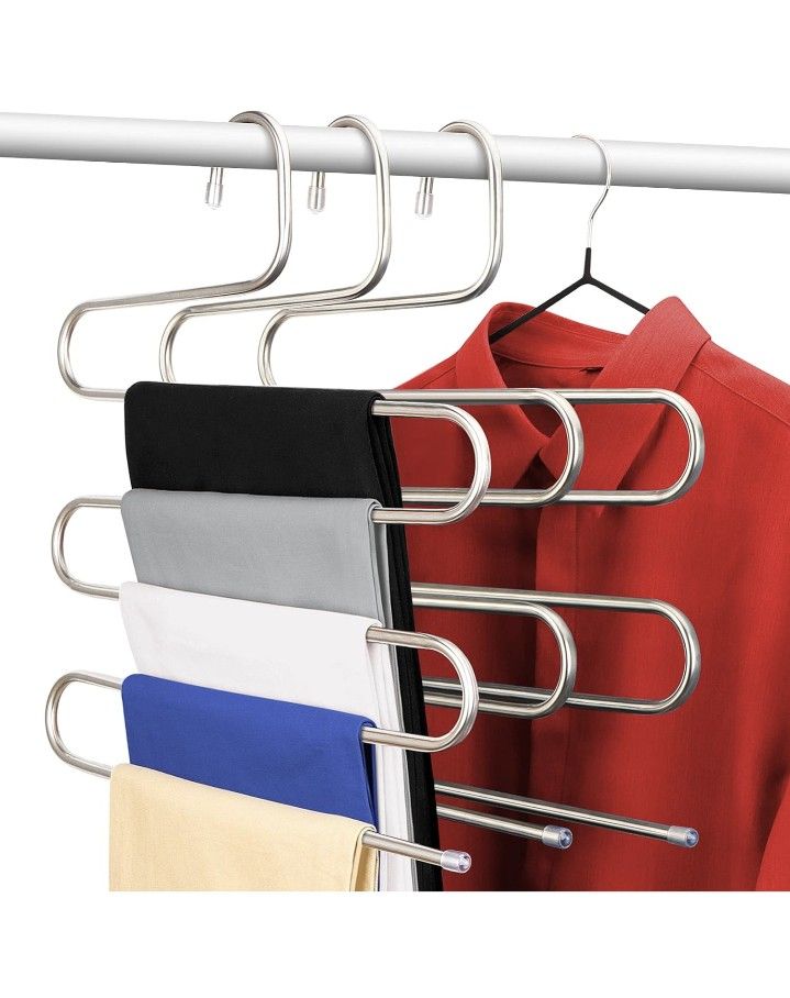 Stainless Steel Clothes / Pants / Scarf Hanger | Closet Storage Organizer