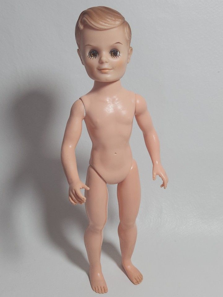 Vintage 1950s Uneeda Bob Plastic Vinyl Boy Doll 10 1/2" Tall