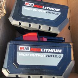 Milwaukee M18 12.0 Batteries $160 Each