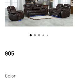 RECLINING CHAIR /LOVESEAT WITH CONSOLE/SOFA BLUETOOTH SPEAKER &READING LIGHT ON CONSOLE