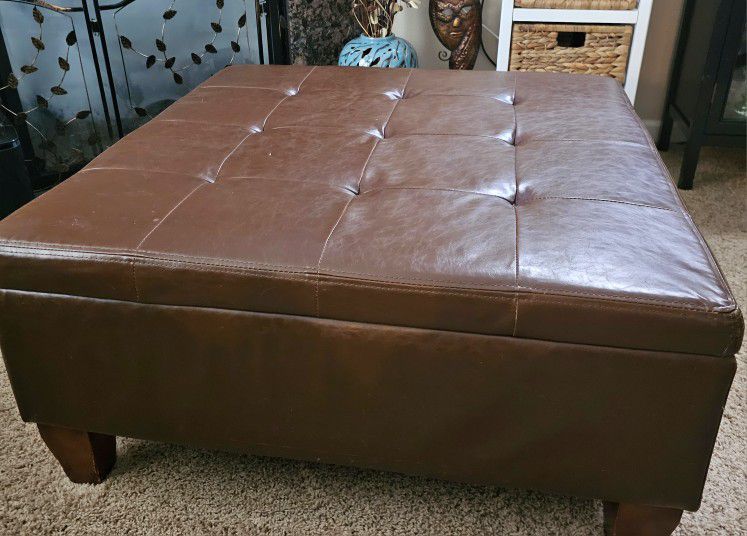 PRICE REDUCED TO SELL! Large Cocoa Brown Ottoman / Coffee Table / Bench with Storage
