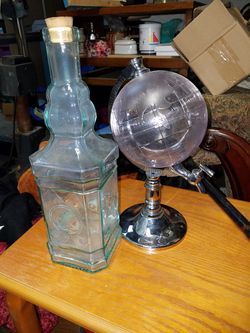 Vintage decanter made in Italy and a godinger silver co decanter