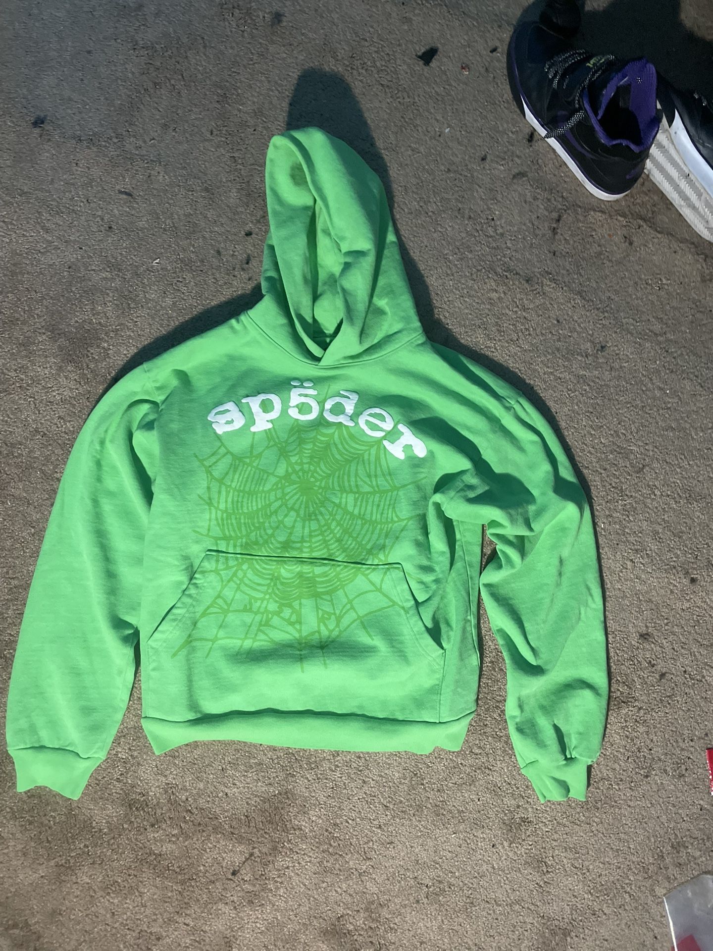 Green Sp5der Worldwide Tracksuit Set - Hoodie & Joggers (Size M)