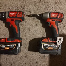 Milwaukee M18 Drill Combo Impact & Drill Driver (2) 9.0 Batteries 