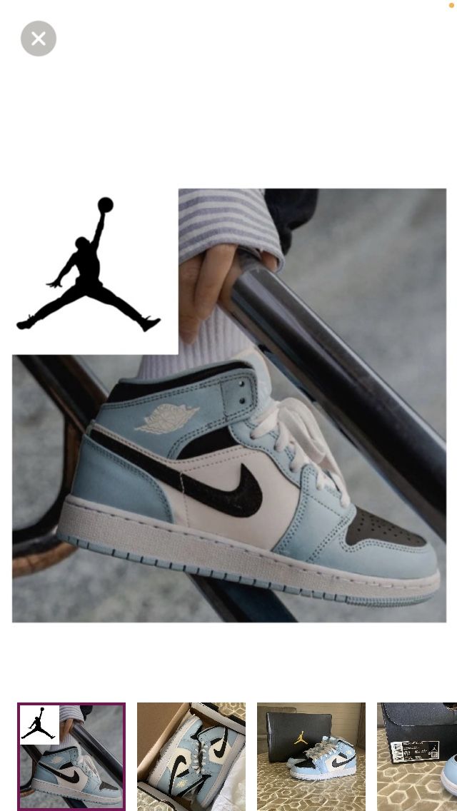 NEW!  Nike Air Jordan 1 Mid Ice Blue (GS) in women’s 8/ youth 6.5