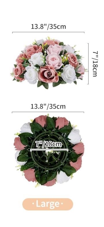 6 Flowers For Table Decoration 13.8”/6 Flores Centros De Mesa Decoración 13.8”