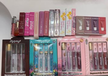Perfume and lip gloss set