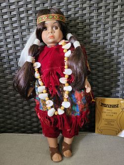 Vintage 1991 Seymour Mann Connoisseur Porcelain Doll Native American Girl Limited Edition W/ Tags