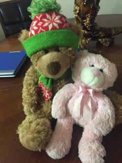 Pink and brown teddy bear