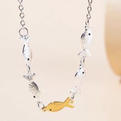 Fish Link Charm Necklace - Women’s Girl’s Jewelry 