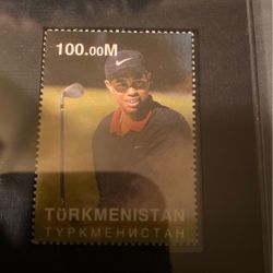 1997 Turkmenistan Stamp #1 Tiger Woods Gem Mint 10