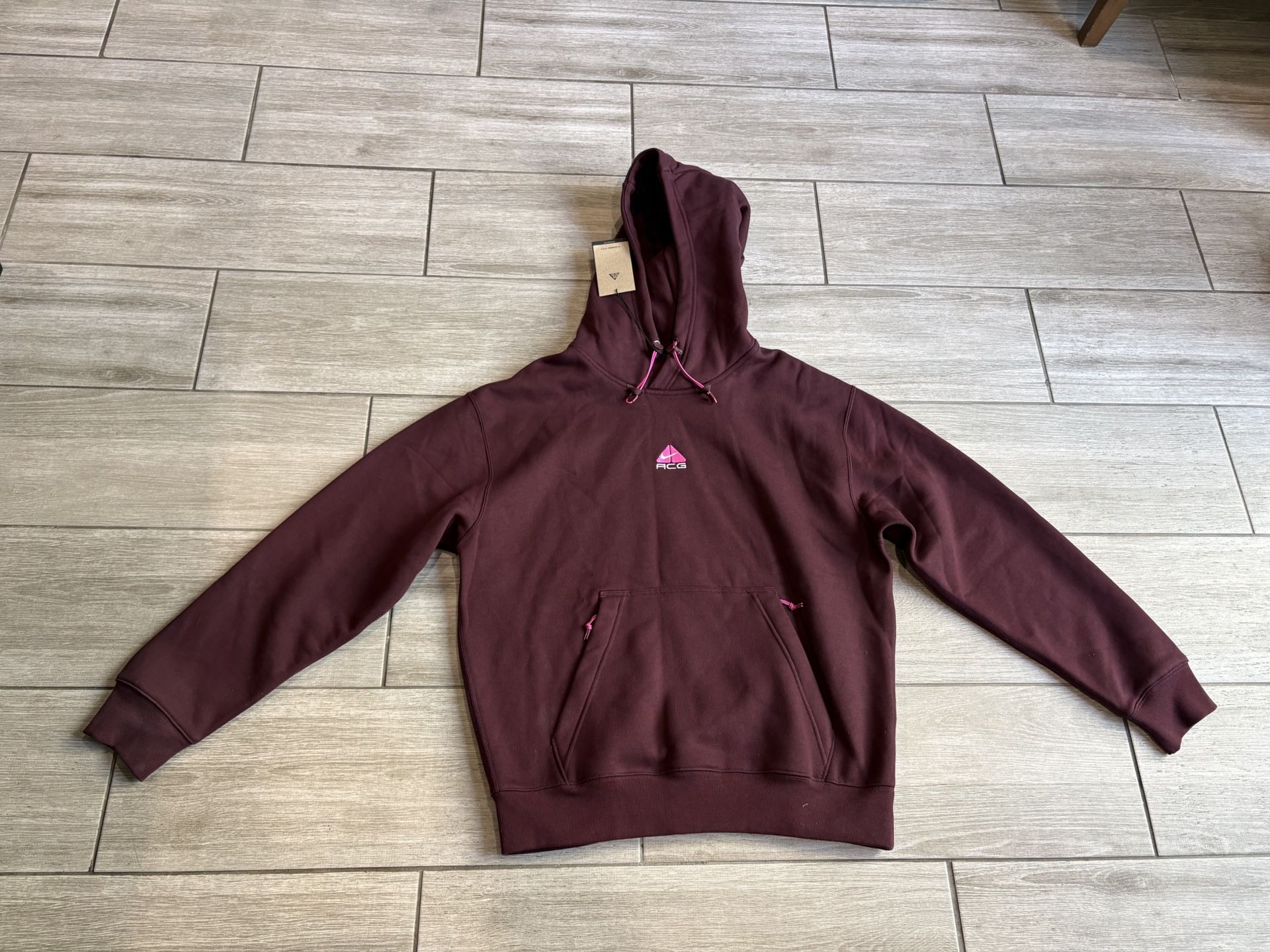 Nike ACG ThermaFit Burgundy Crush Size Small Pullover Hoodie DH3087-652