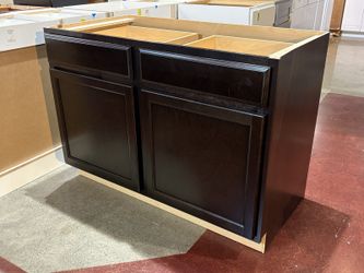 NEW! Espresso Brown 48″ Double Drawer Lower Cabinet
