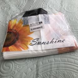 Plastic Sunshine Sunflower Bags 50 Ct Pleated On Bottom
