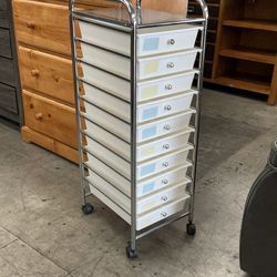 10 Drawer Plastic Storage Organizer Cart