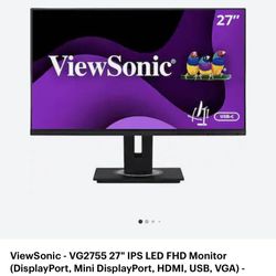 Like New ViewSonic 27"- VG2755 27" IPS LED FHD Monitor 