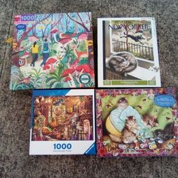 Lot Of 4 Jigsaw Puzzles 10.00 Cats