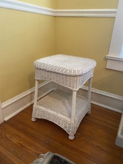 Wicker End Table Plant Table Rattan Furniture