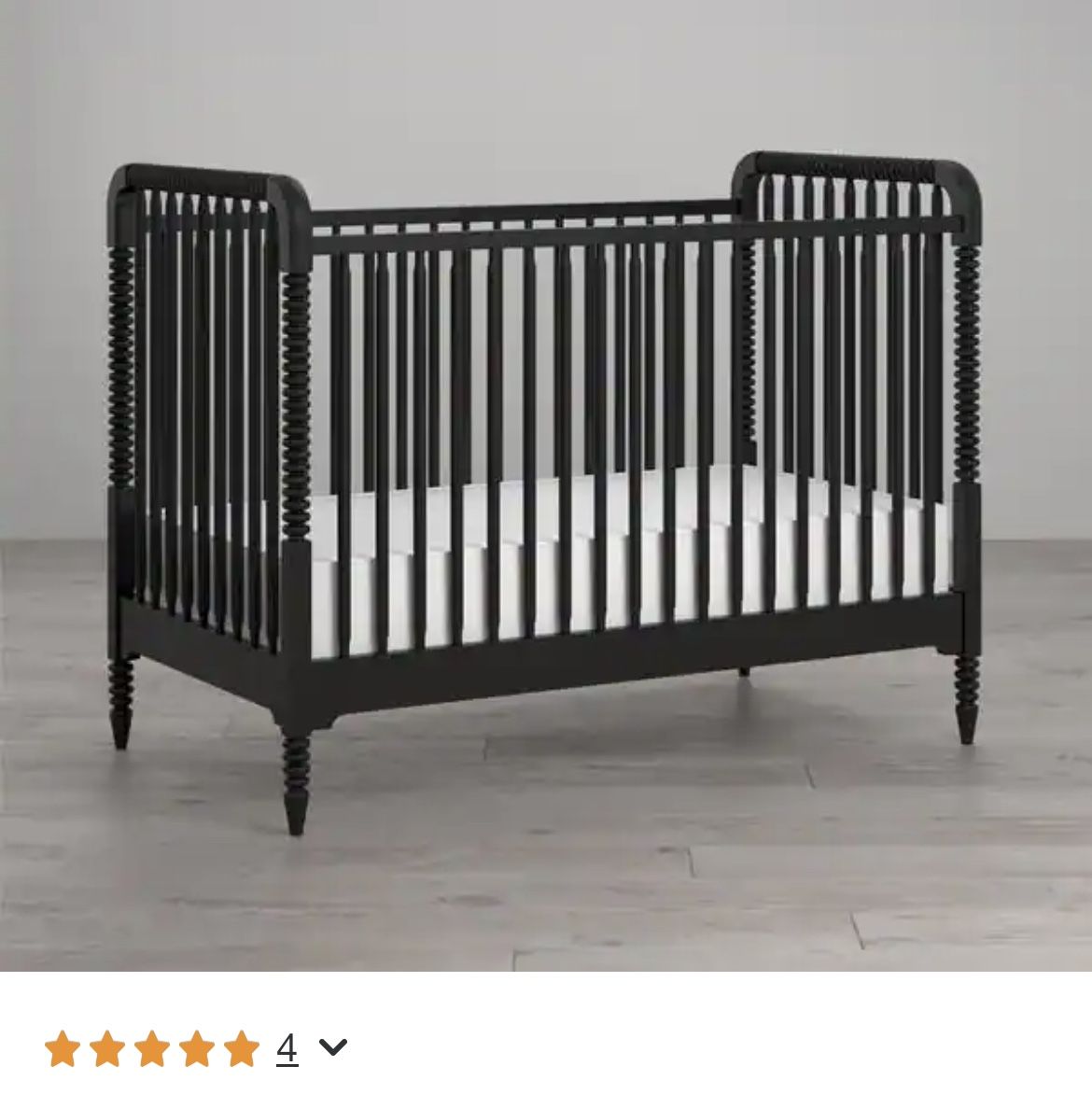 Black Crib W/ Mattress Good condition